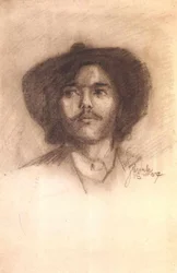Ritratto di un giovane uomo con barba e cappello